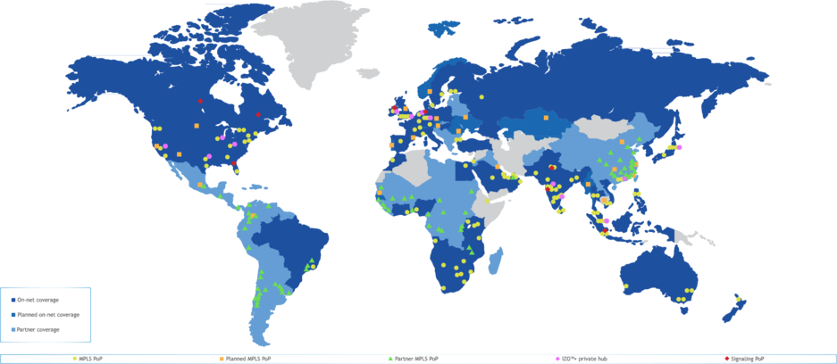 Global Carrier Network Infrastructure Map | Worldwide Coverage