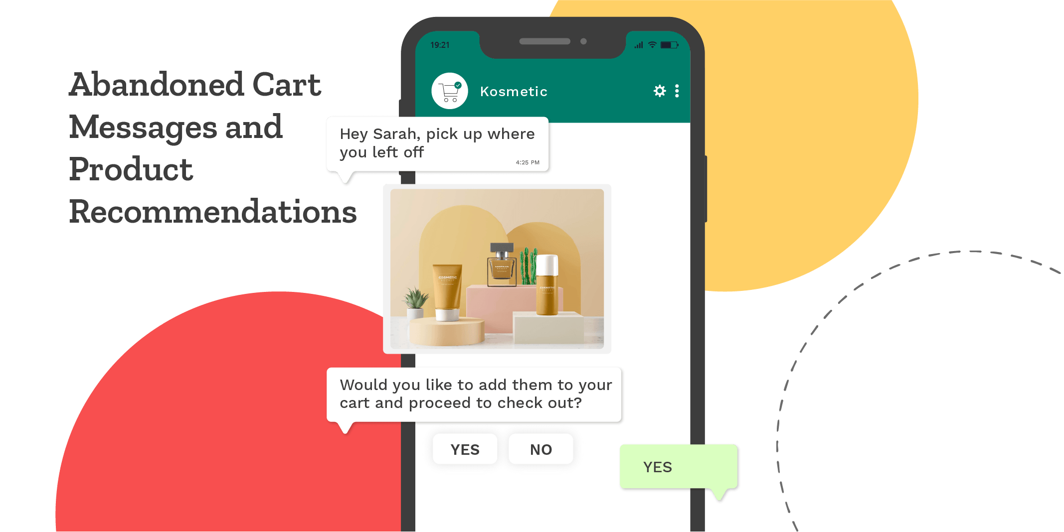 Abandoned Cart Messages and Product Recommendations