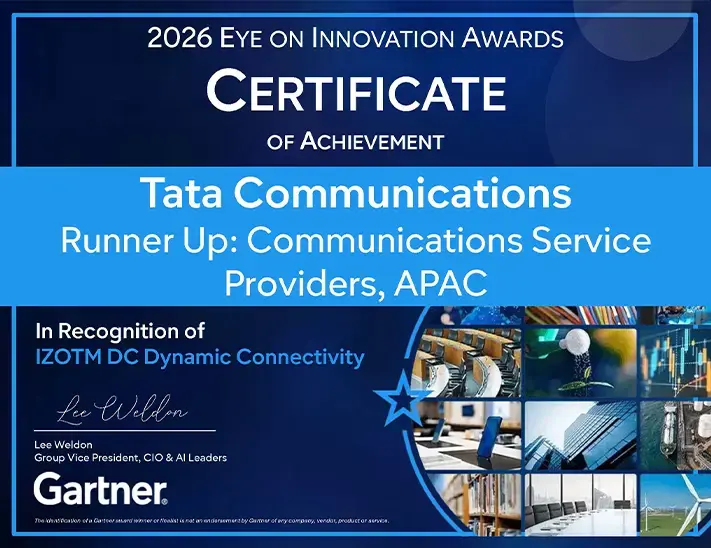 Tata Communications has been recognised as a runner-up in the 2026 Gartner Eye on Innovation Awards for Communication Service Providers.